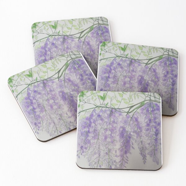 Item preview, Purple watercolour wisteria painting  designed and sold by esvb.