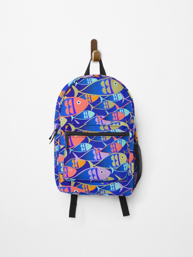 Thumbnail 1 of 3, Backpack, Amazing Blue Shoal Pattern designed and sold by RafaelLima7.