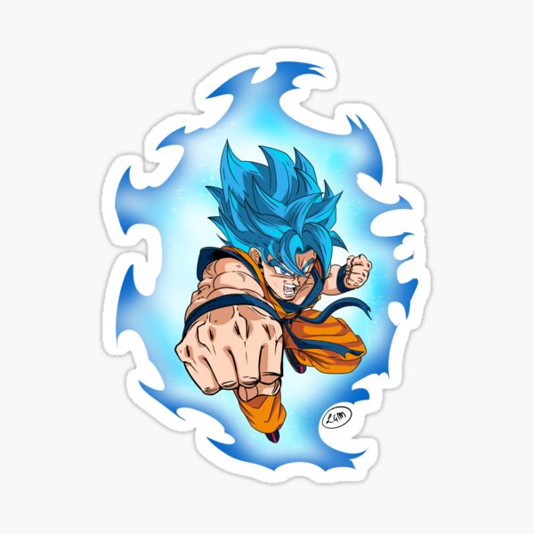 Goku SSJ Blue - Full Body Sticker by Quinjao