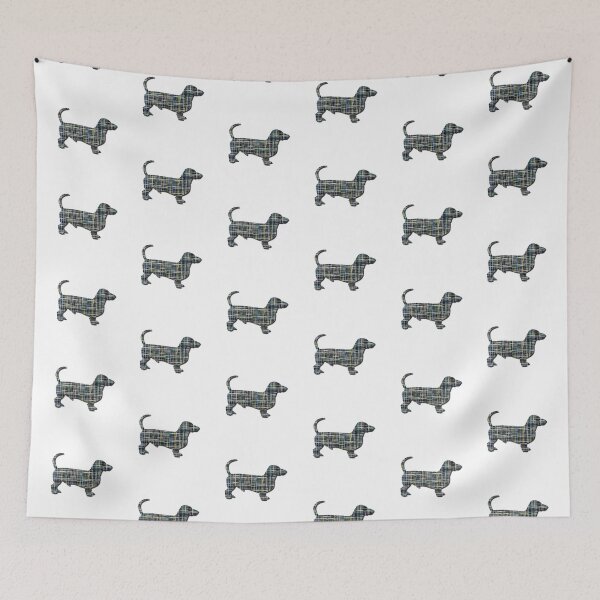 Item preview, I Love My Dachshund Grid Dog Silhouette  designed and sold by AMSonArt.