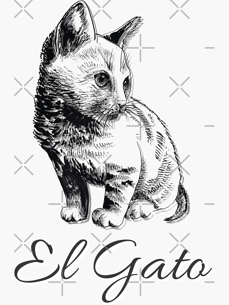 spanish-text-el-gato-the-cat-sticker-for-sale-by-colorfulspecks