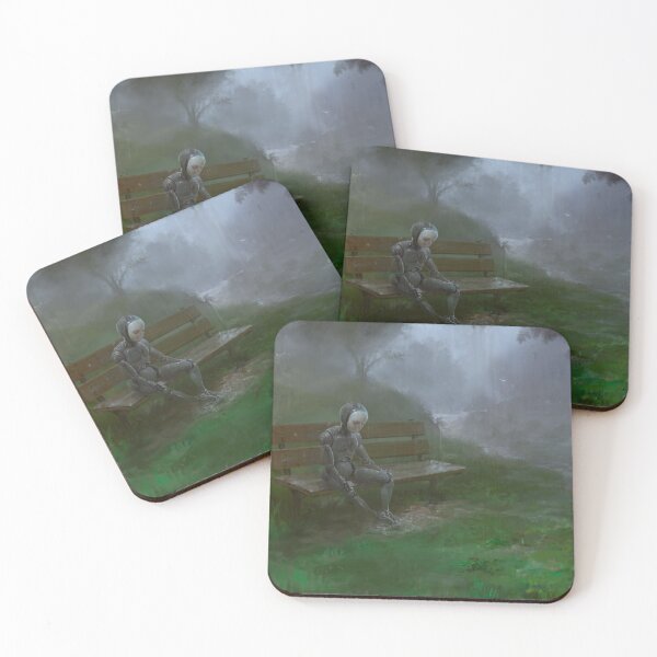 Item preview, Bob, Burton Gray's painting of a sad robot sitting in the rain designed and sold by Burton Gray.