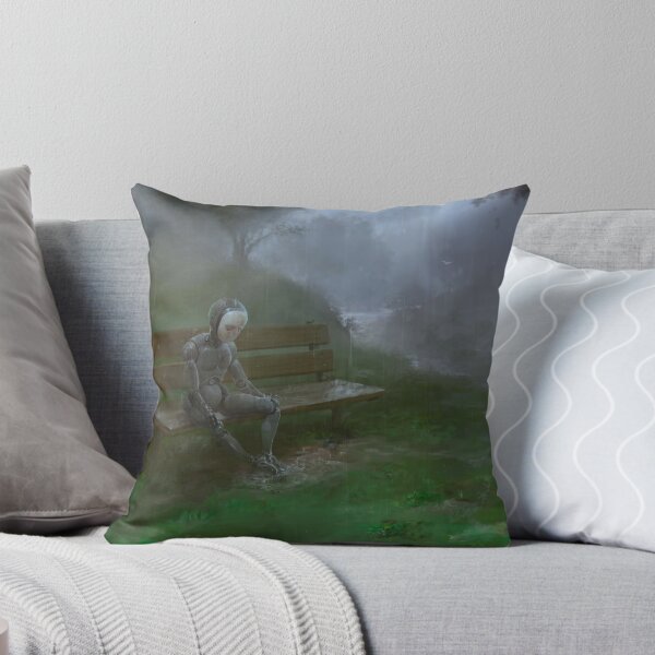 Item preview, Bob, Burton Gray's painting of a sad robot sitting in the rain designed and sold by Burton Gray.