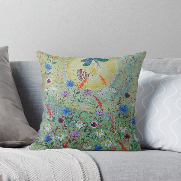 Item preview, Dragonfly among flowers in a green sunlit meadow designed and sold by Casimirasart.