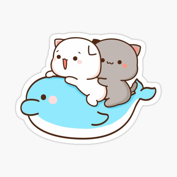 Aime les chats mignons, Mochi Mochi Peach Cat Sticker