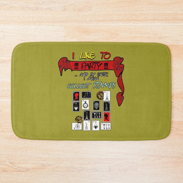 Item preview, I like to PARTY - and by party, I mean COLLECT STAMPS funny designed and sold by SolidEarthArt.