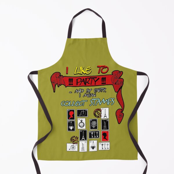 Item preview, I like to PARTY - and by party, I mean COLLECT STAMPS funny designed and sold by SolidEarthArt.