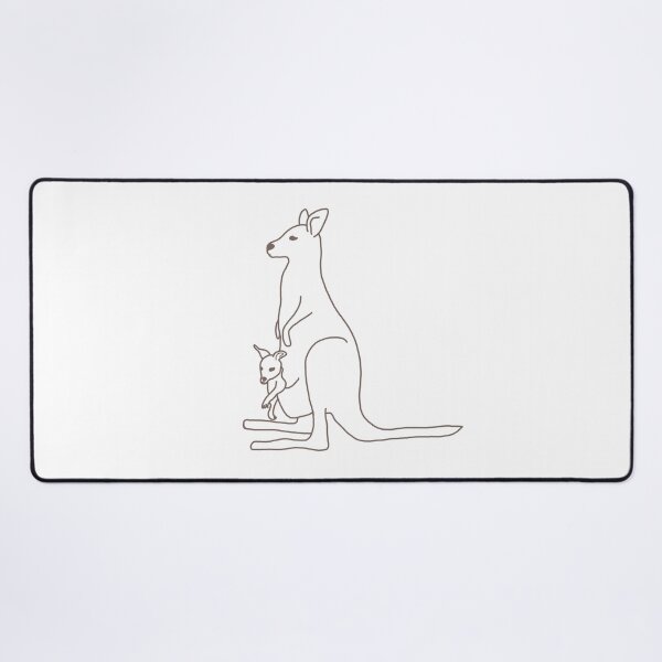 Item preview, Kangaroo & Joey Gum Leaf Pattern Australia designed and sold by MikaelasMeadow.