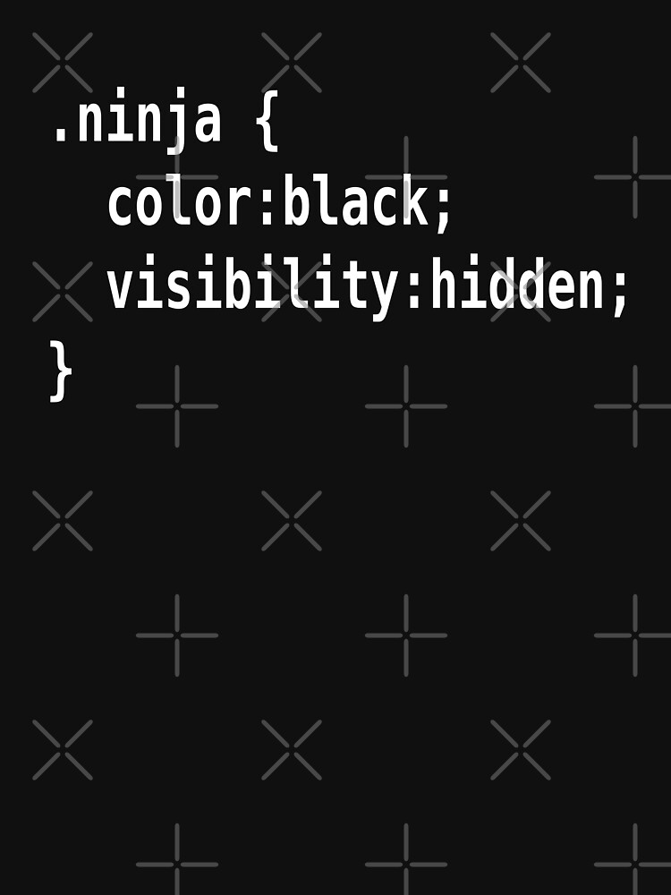 CSS Class Ninja White on Black Design for Web Developers by ramiro