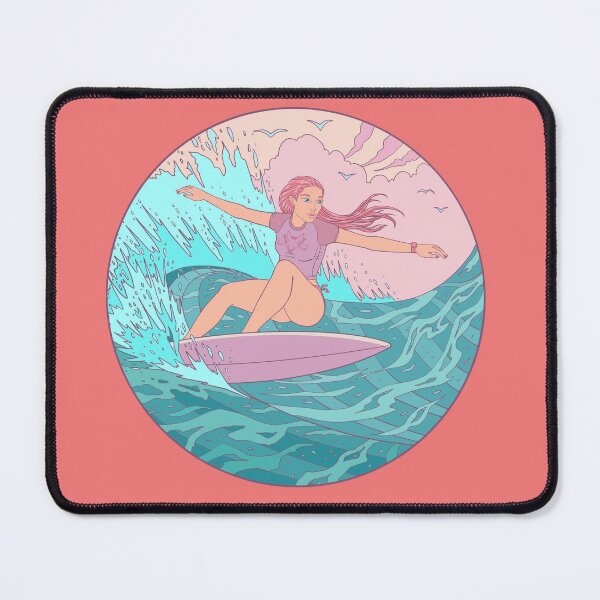Aperçu de l'œuvre Surfer Girl chevauchant une vague d'été créée et vendue par FlyingFennec.