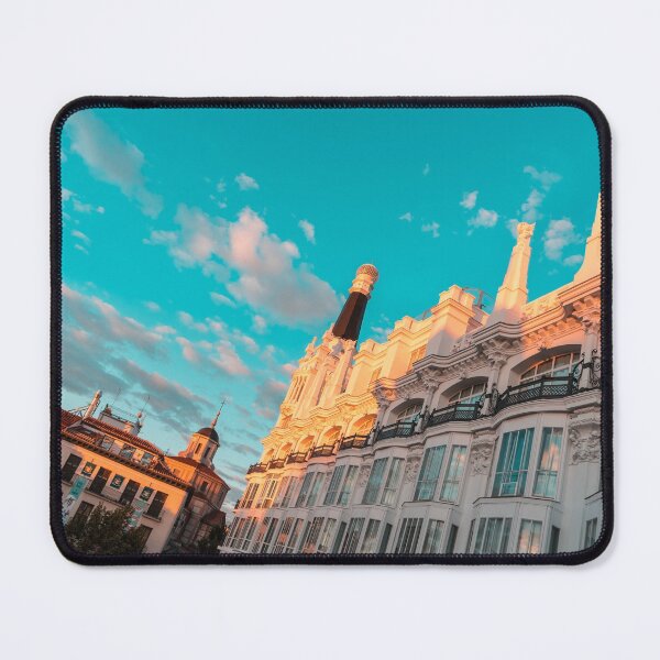 Item preview, Plaza Santa Ana in Madrid Spain Brilliantly Sunlit In Teal And Orange designed and sold by Georgia Mizuleva.