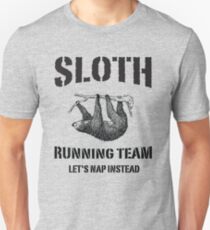 Sloth Running Team. Let's Nap Instead Slim Fit T-Shirt