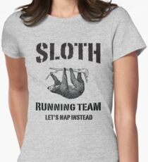 Sloth Running Team. Let's Nap Instead Women's Fitted T-Shirt