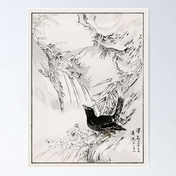 Item preview, Eastern Rook and Stream by Numata Kashu - Japanese Vintage Artwork designed and sold by Purrfecta.