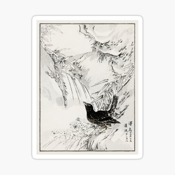 Item preview, Eastern Rook and Stream by Numata Kashu - Japanese Vintage Artwork designed and sold by Purrfecta.