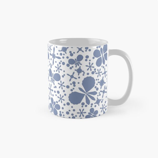 Item preview, Blue Butterflies and Flowers on White designed and sold by Diane Warren.
