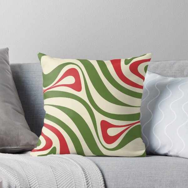 Item preview, New Groove Abstract Swirl in Retro Christmas Red Green Cream  designed and sold by kierkegaard.