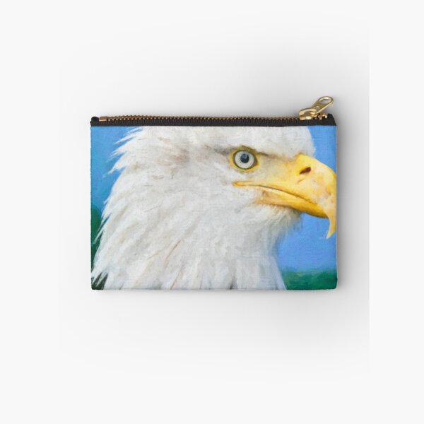 Item preview, Stylized photo of a one-eyed American Bald Eagle at a wildlife rescue unit at the top of the Mt. Roberts Tramway above Juneau, AK. designed and sold by NaturaLight.