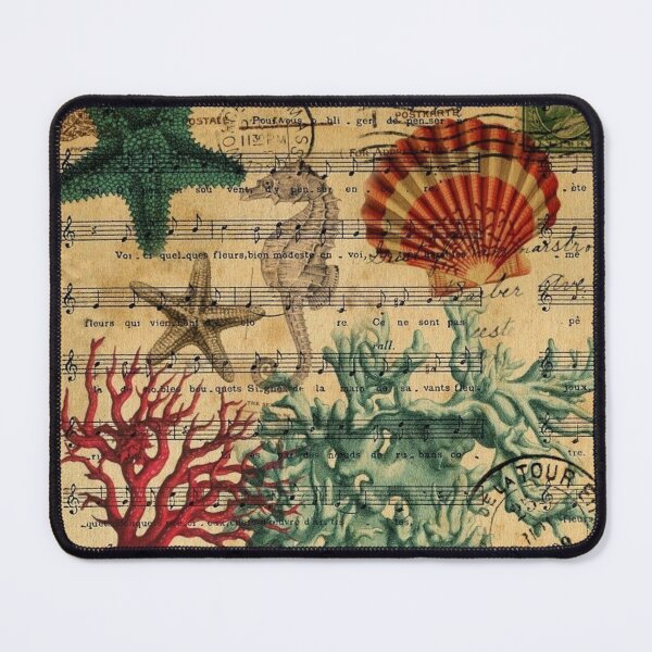 Item preview, cottagecore retro nautical ocean starfish coral seashells designed and sold by LEILA ART SPACE.