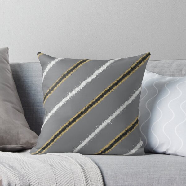 Item preview, Grey, black, gold, and white diagonal stripes designed and sold by Jane Domenech.