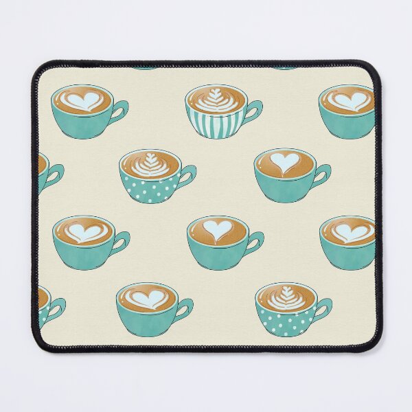 Item preview, Latte Art in Cute Blue Coffee Mugs designed and sold by tanyadraws.