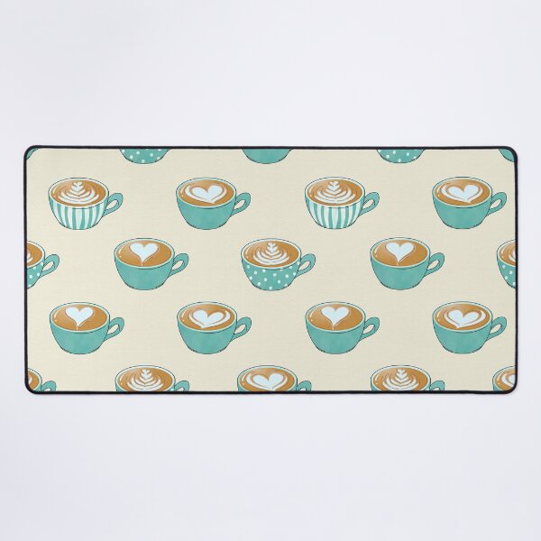 Item preview, Latte Art in Cute Blue Coffee Mugs designed and sold by tanyadraws.