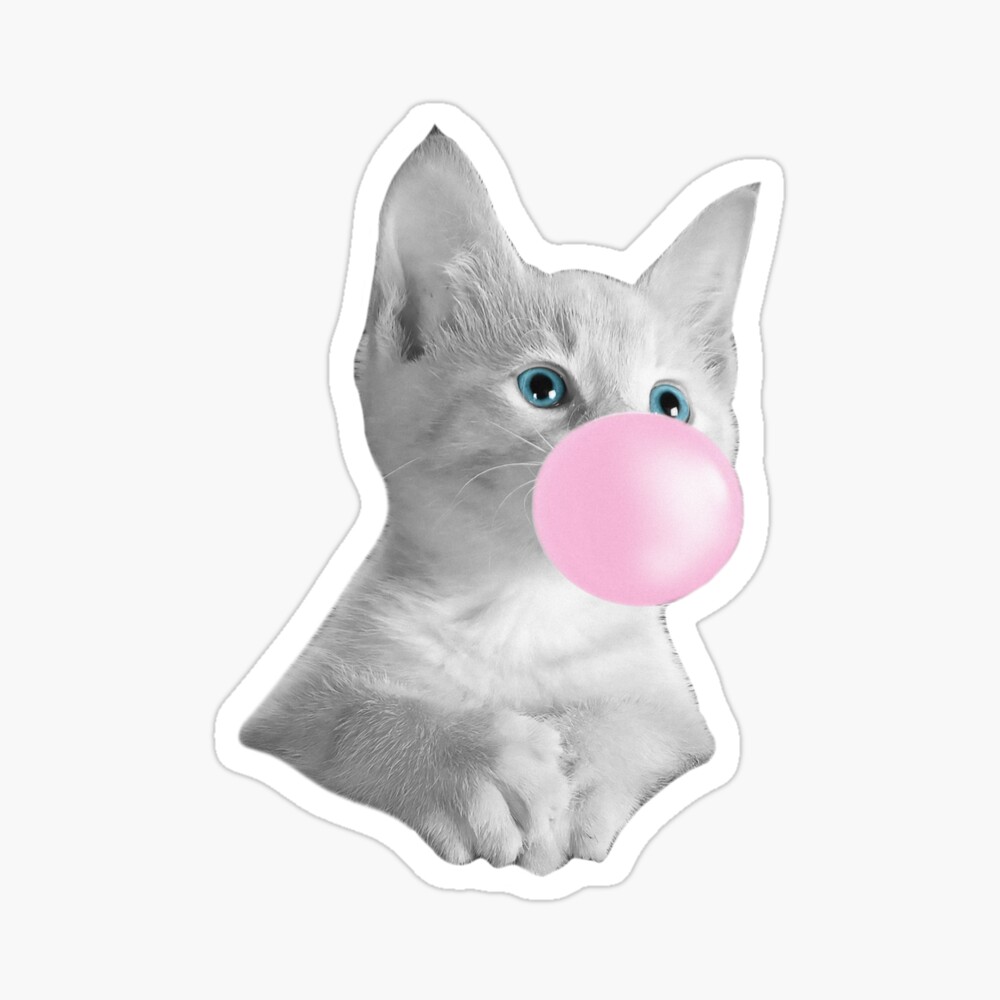 Cute Funny Pink Bubblegum Kitty