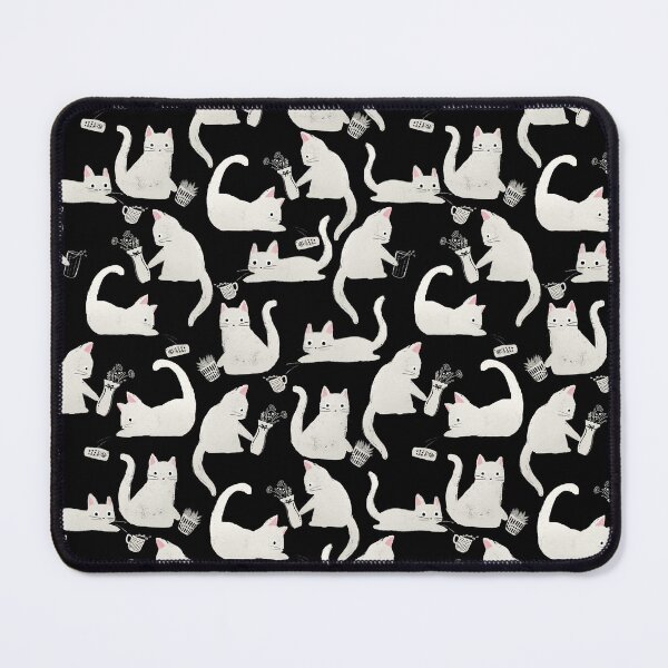 Item preview, Bad Cats Knocking Stuff Over, White Cats on Black designed and sold by tanyadraws.