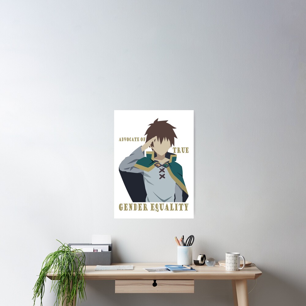 Konosuba Kazuma Gender Equality Quote Sticker for Sale by TheOtakuZone