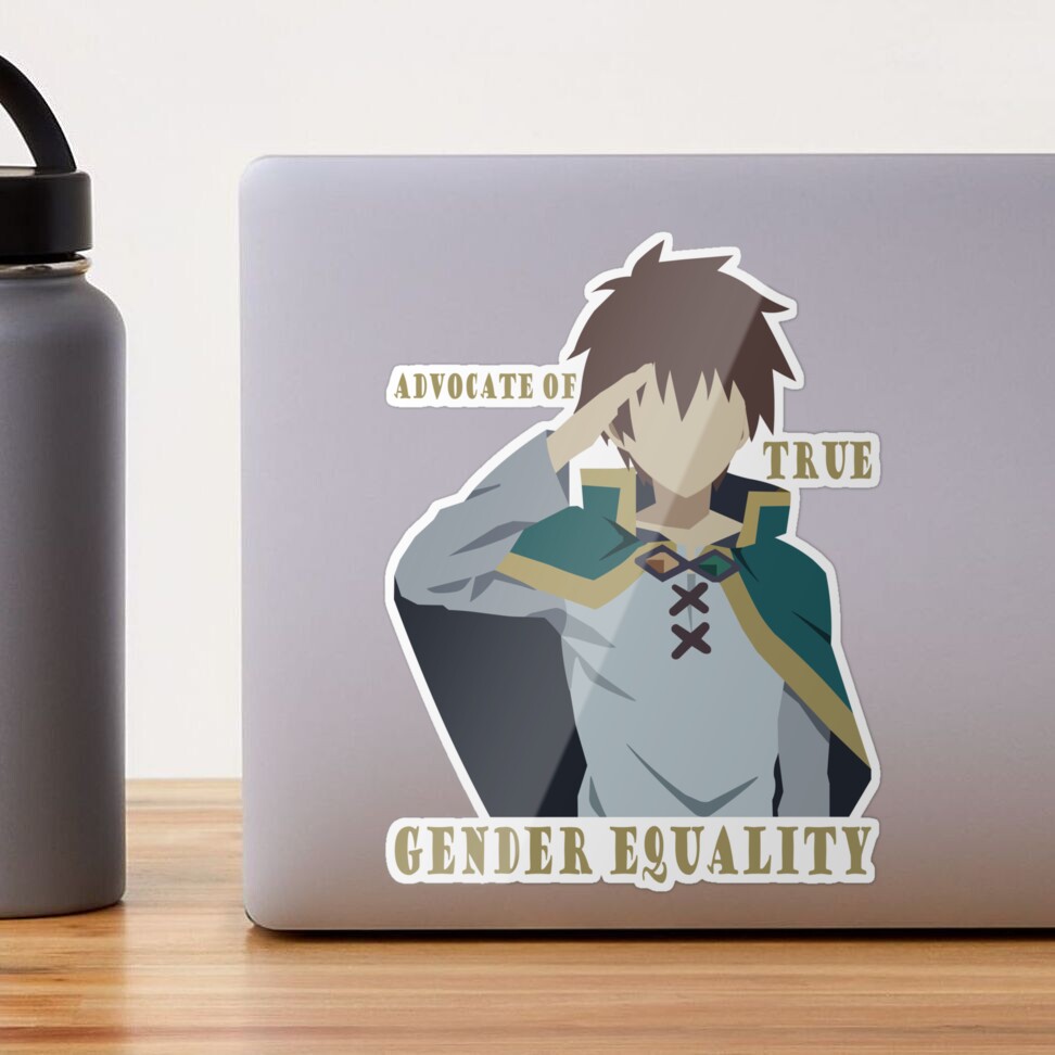 Konosuba Kazuma Gender Equality Quote Sticker for Sale by TheOtakuZone