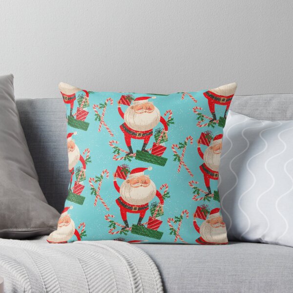 Aperçu de l'œuvre Candy Cane Santa ~ sur bleu créée et vendue par RetroRudolphs.