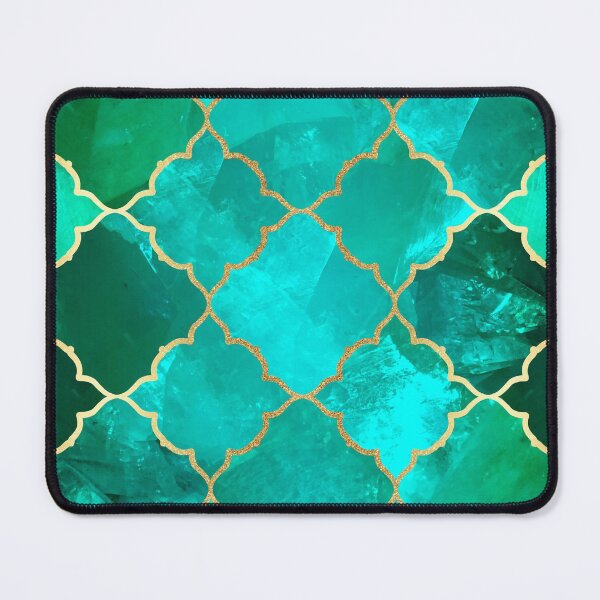 Item preview, Green Quartz & Gold Moroccan Tile Pattern designed and sold by tanyadraws.