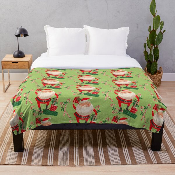 Item preview, Candy Cane Santa ~ on green designed and sold by RetroRudolphs.