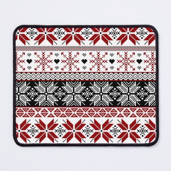 Item preview, Red and Black Winter Fair Isle Pattern designed and sold by tanyadraws.