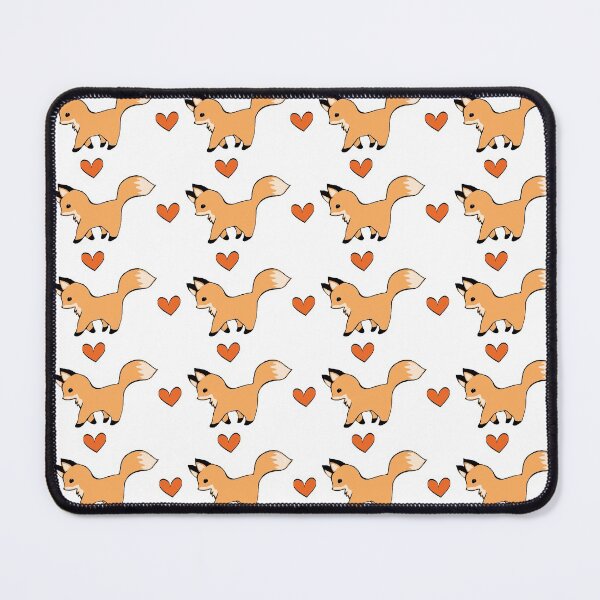 Item preview, Cute Red Fox and Hearts Pattern designed and sold by tanyadraws.