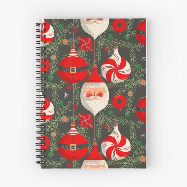 Item preview, Santa and Ornaments ~ on charcoal designed and sold by RetroRudolphs.