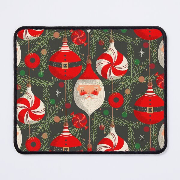 Item preview, Santa and Ornaments ~ on charcoal designed and sold by RetroRudolphs.