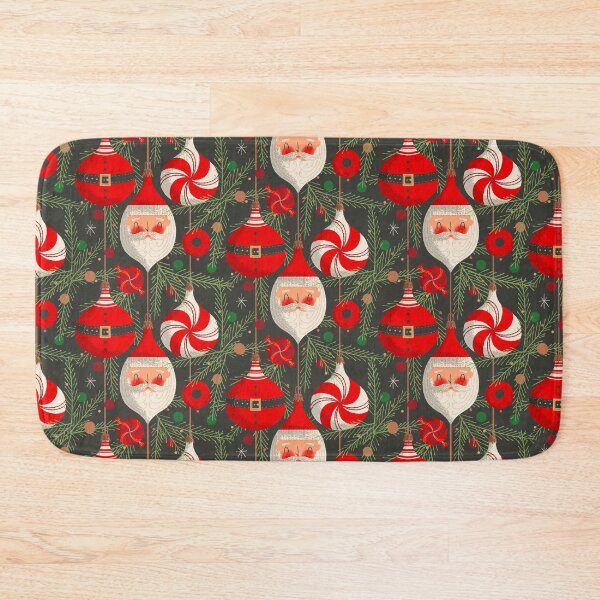 Item preview, Santa and Ornaments ~ on charcoal designed and sold by RetroRudolphs.