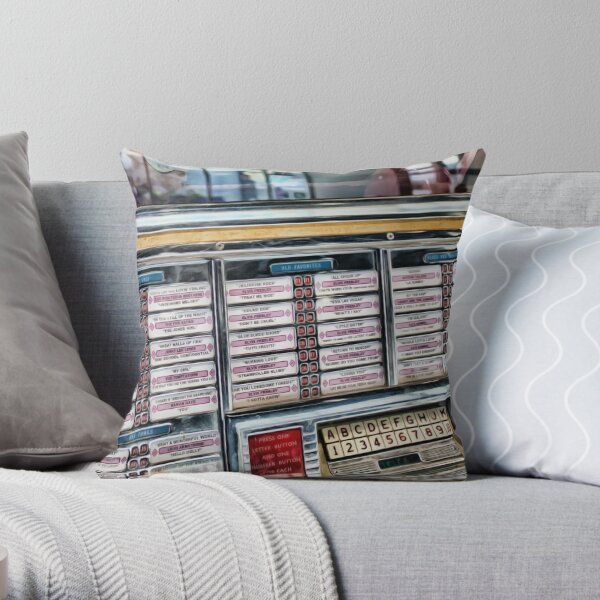 Rock and Roll Jukebox at Graceland Throw Pillow