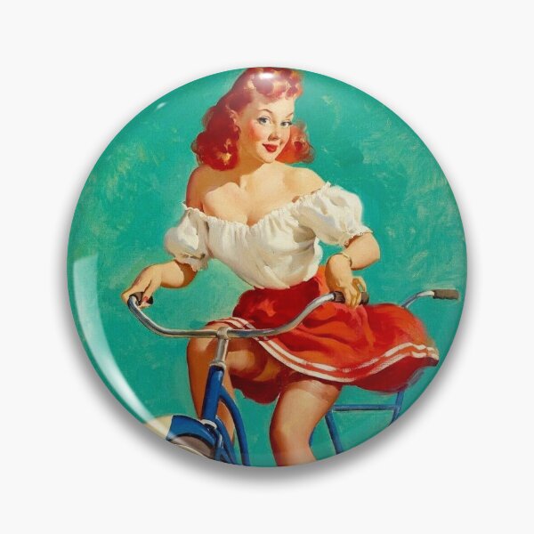 Item preview, BICYCLE RIDING PINUP : Vintage Elvgren Rare Cycling Print designed and sold by posterbobs.