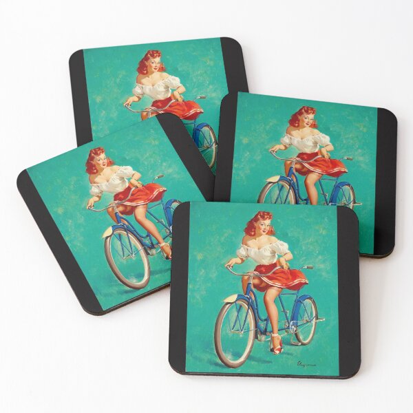 Item preview, BICYCLE RIDING PINUP : Vintage Elvgren Rare Cycling Print designed and sold by posterbobs.