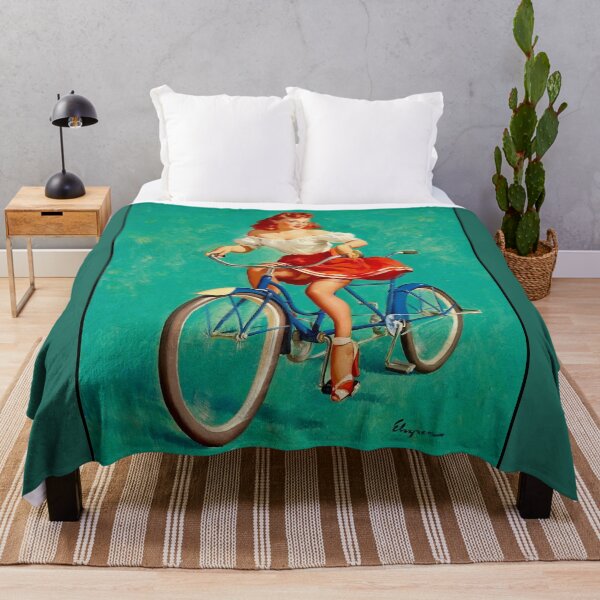 Item preview, BICYCLE RIDING PINUP : Vintage Elvgren Rare Cycling Print designed and sold by posterbobs.