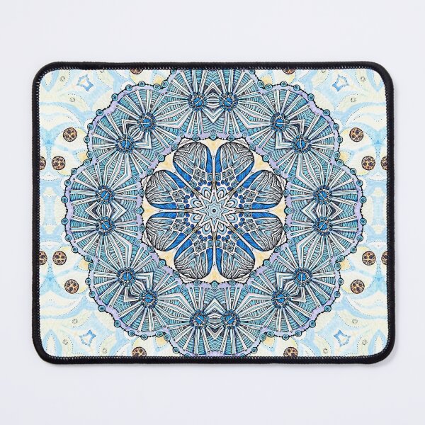 Item preview, Blue Ice Fllowers Mandala Kaleidoscope designed and sold by MandalaFlowerArt.