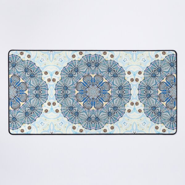 Item preview, Blue Ice Fllowers Mandala Kaleidoscope designed and sold by MandalaFlowerArt.