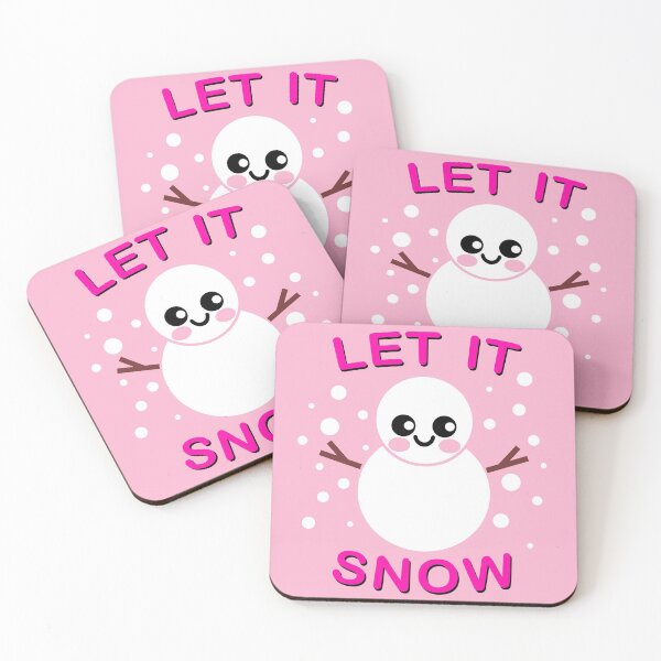Item preview, Let It Snow Typography Cute Kawaii Snowman and Snowflakes designed and sold by Brasilia.