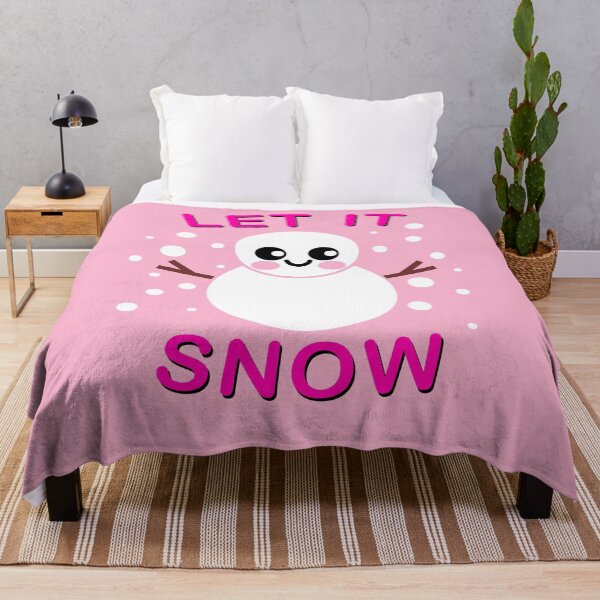 Item preview, Let It Snow Typography Cute Kawaii Snowman and Snowflakes designed and sold by Brasilia.