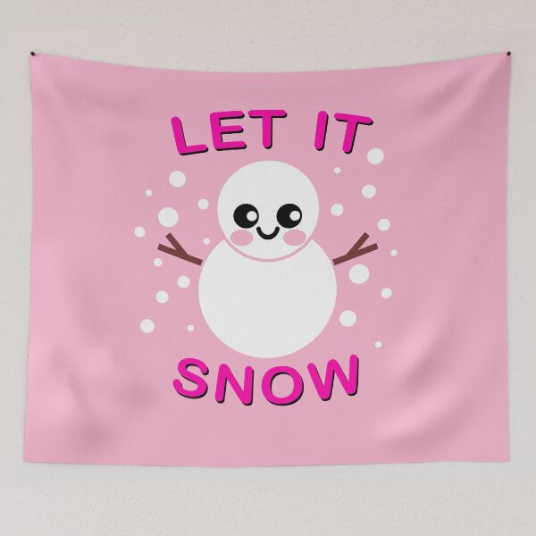 Item preview, Let It Snow Typography Cute Kawaii Snowman and Snowflakes designed and sold by Brasilia.
