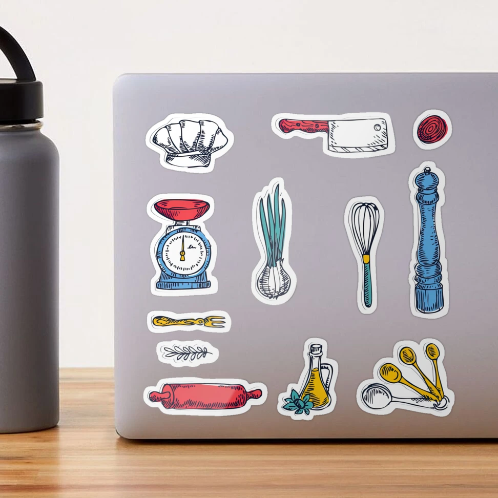 Chef Tools Stickers Pack, Kitchen Accessories and Tools, Chef