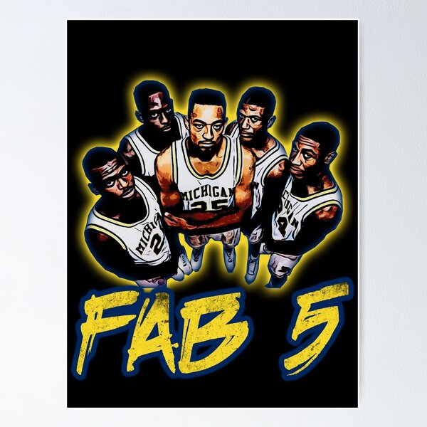 Michigan Fab Five Basketball Team Stars Wall Art Home Decor - POSTER 20x30