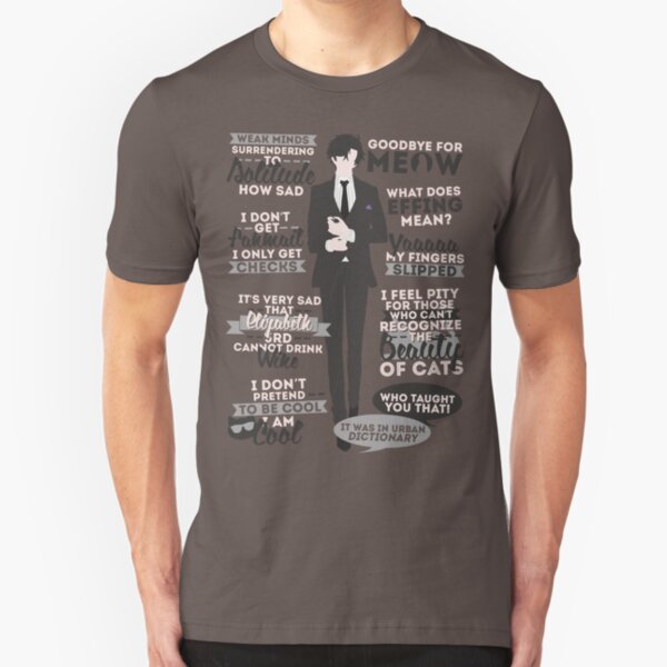 Cat Addict Quotes Slim Fit T-Shirt